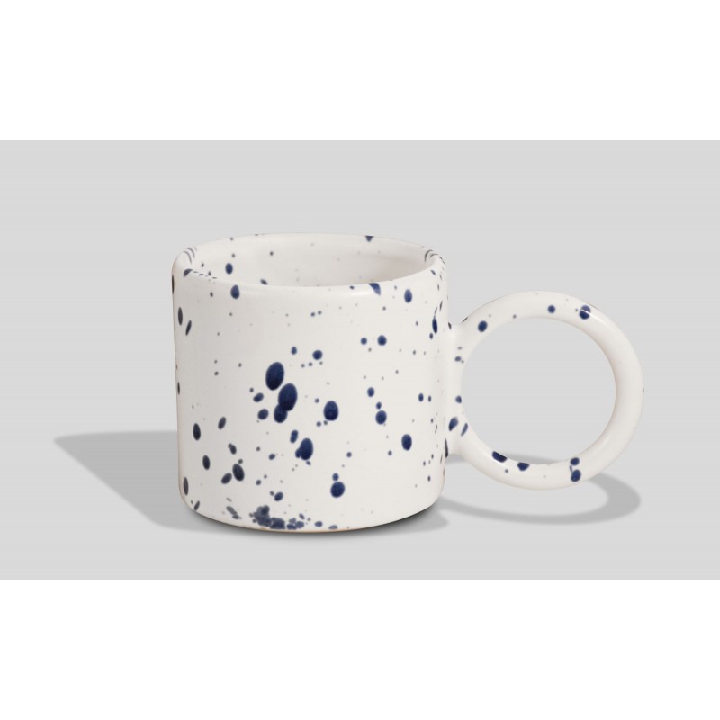 Kubek ceramiczny Funny 320 ml Biały Mat / SPLASH Granat